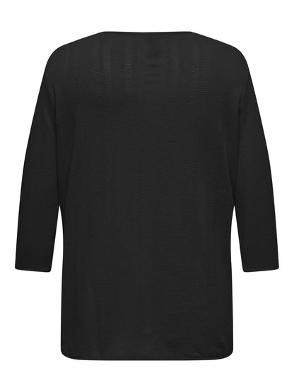 ONLY Carmakoma Black Knit Cardigan CARLOOP 3/4 CARDIGAN JRS