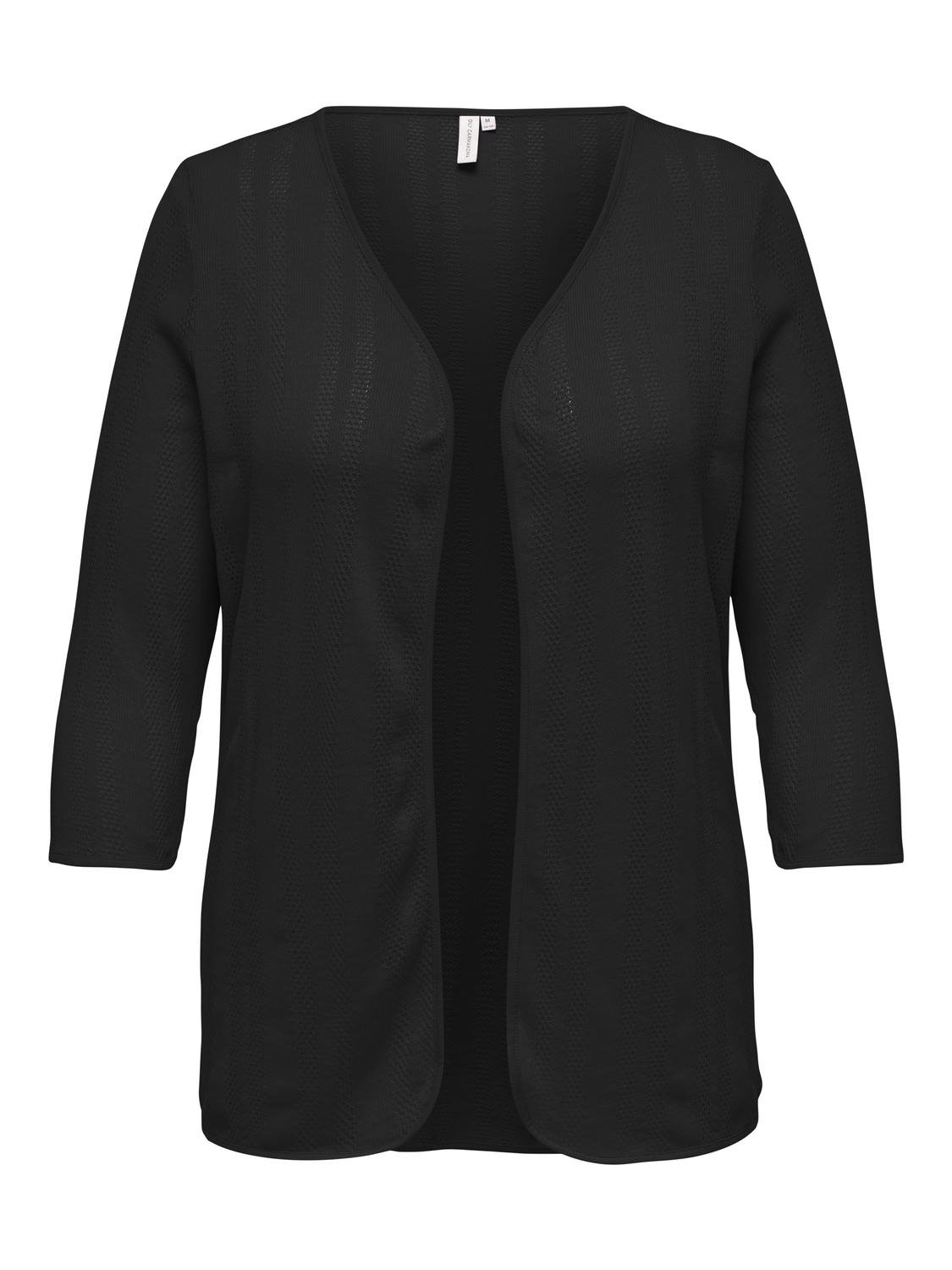 ONLY Carmakoma Black Knit Cardigan CARLOOP 3/4 CARDIGAN JRS