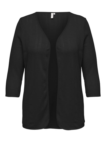 ONLY Carmakoma Black Knit Cardigan CARLOOP 3/4 CARDIGAN JRS