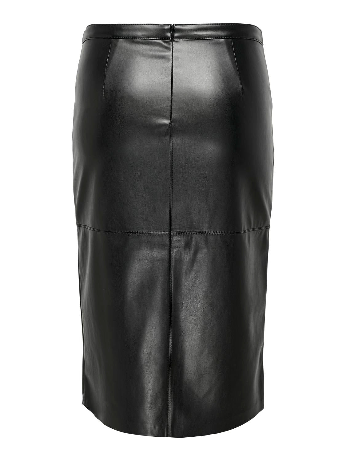 ONLY Carmakoma CARNEWOLINE FAUX LEATHER SKIRT | Black