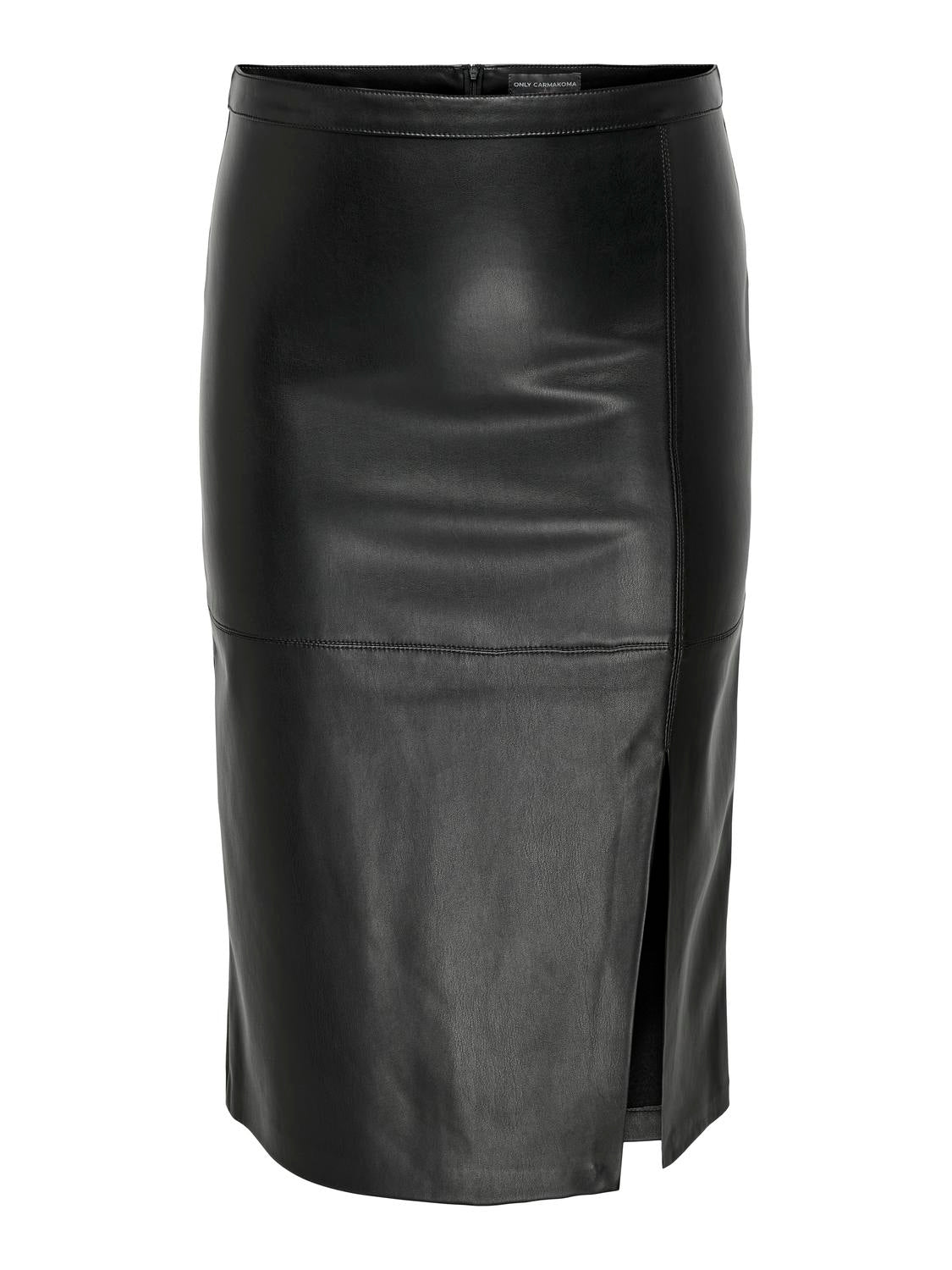 ONLY Carmakoma CARNEWOLINE FAUX LEATHER SKIRT | Black