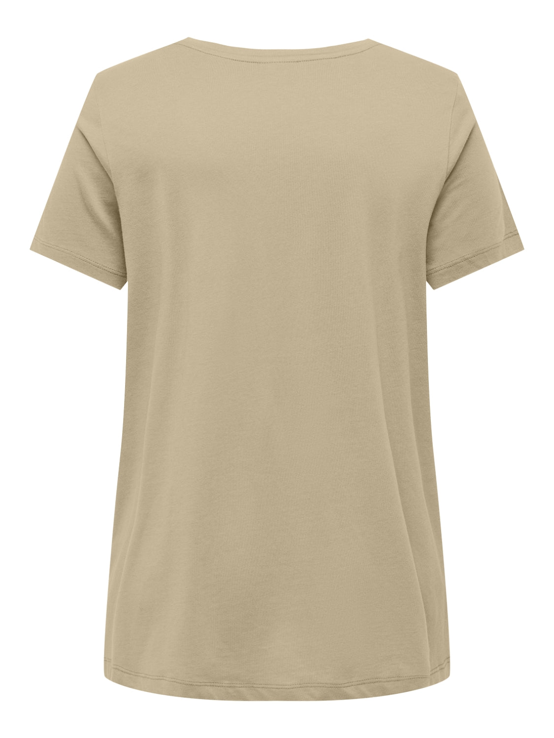 ONLY Carmakoma Pale Khaki T-Shirt CARBONNIE LIFE S/S V A-SHAPE TEE NOOS