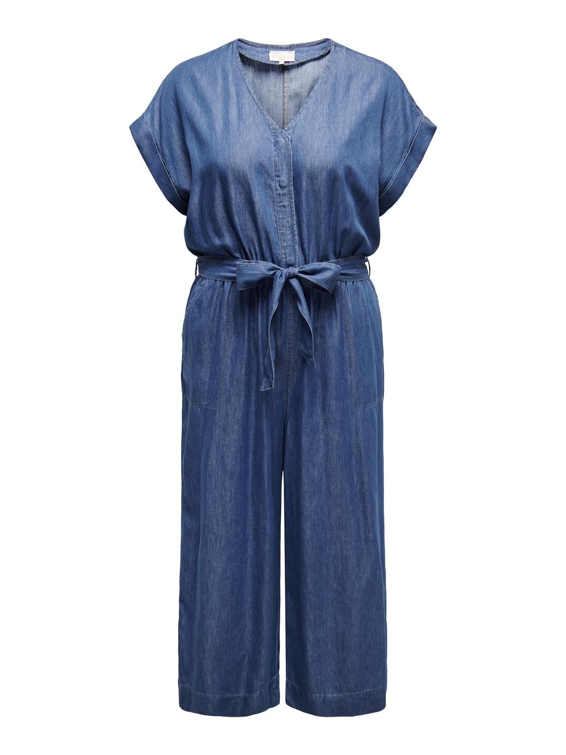 ONLY Carmakoma CARYUKA CULOTTE JUMPSUIT | Medium Blue Denim