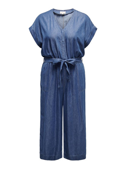 ONLY Carmakoma CARYUKA CULOTTE JUMPSUIT | Medium Blue Denim