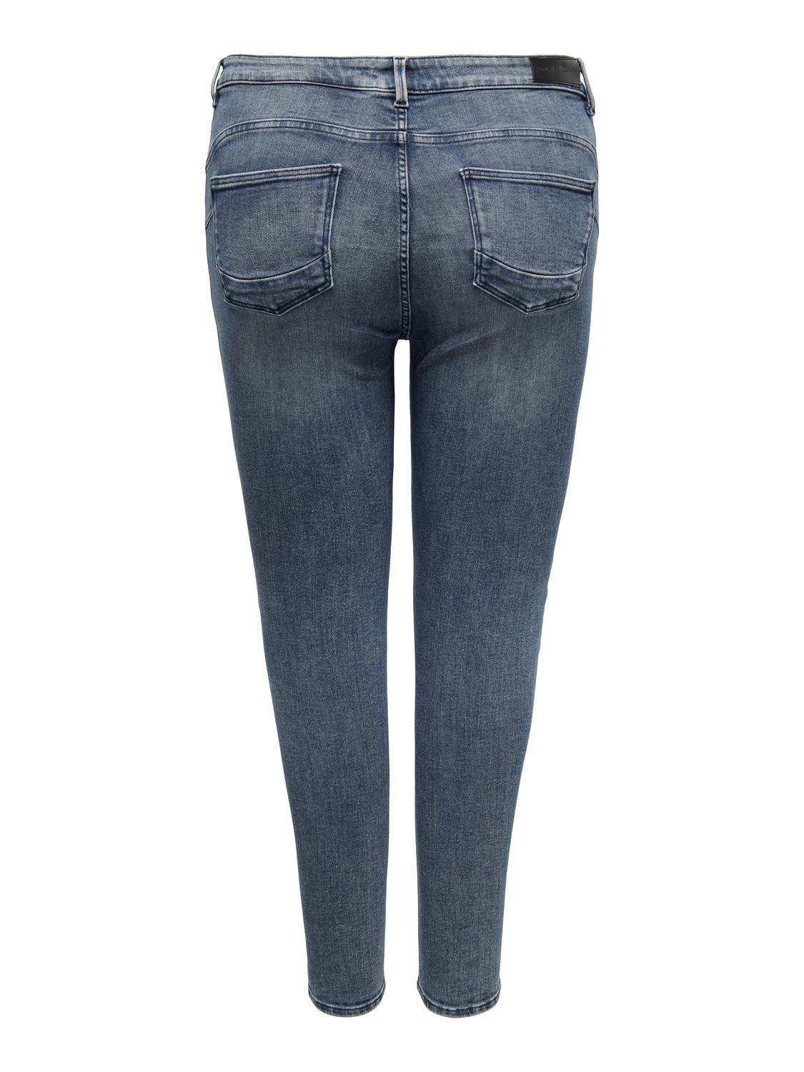 ONLY Carmakoma CARPOWER MID SKINNY PUSHUP | Special Blue Grey Denim Jeans