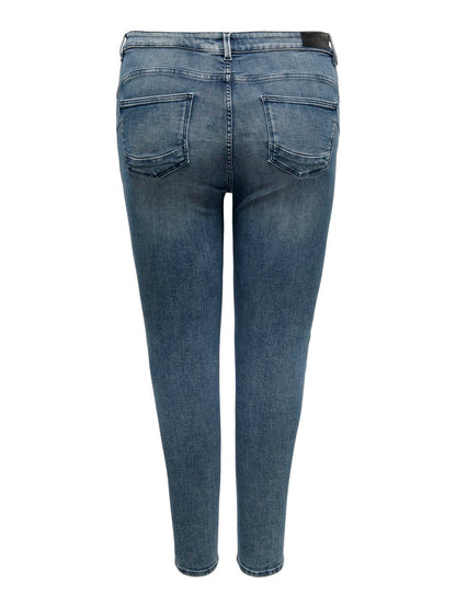 ONLY Carmakoma CARPOWER MID SKINNY PUSHUP | Special Blue Grey Denim Jeans