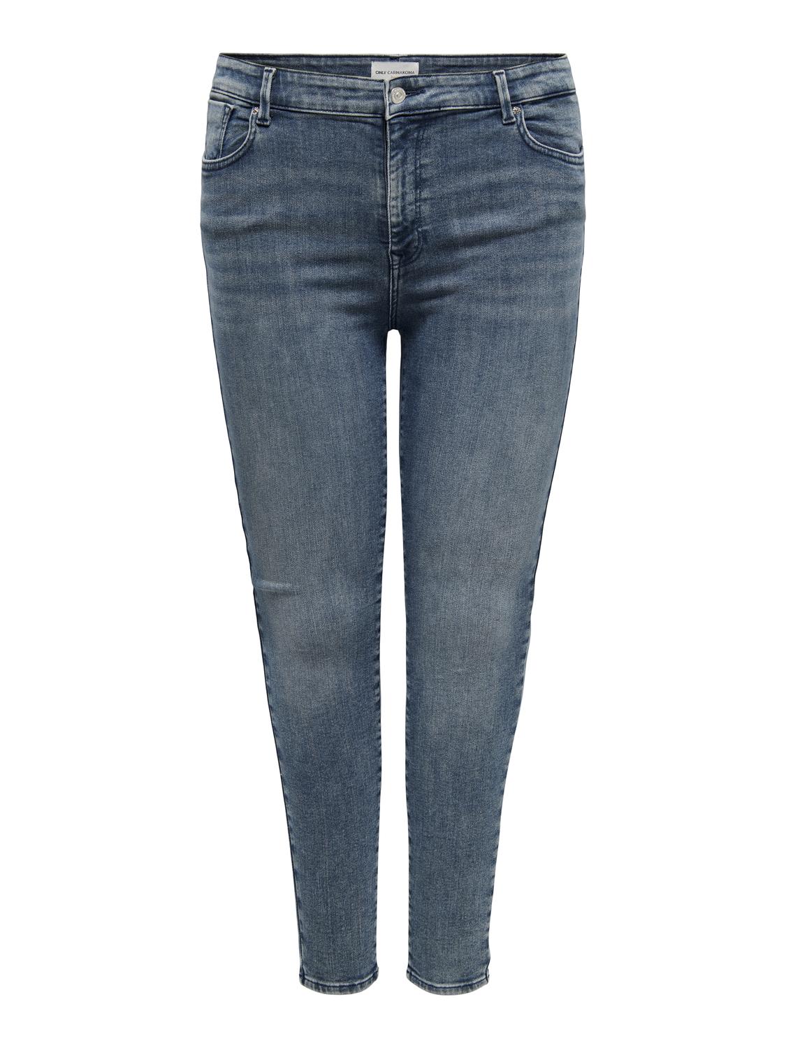 ONLY Carmakoma CARPOWER MID SKINNY PUSHUP | Special Blue Grey Denim Jeans
