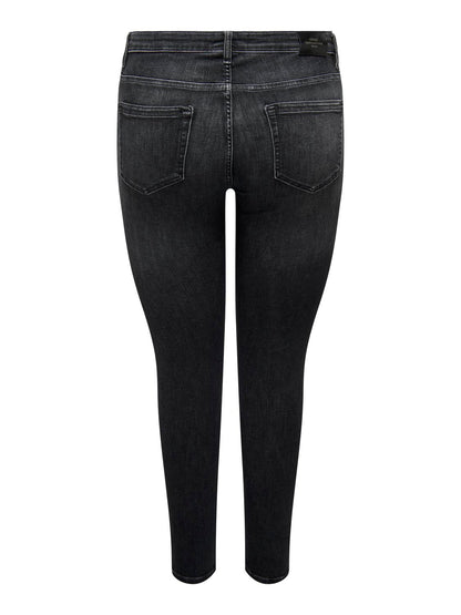 ONLY Carmakoma CARWILLY REG SKINNY | Washed Black Jeans
