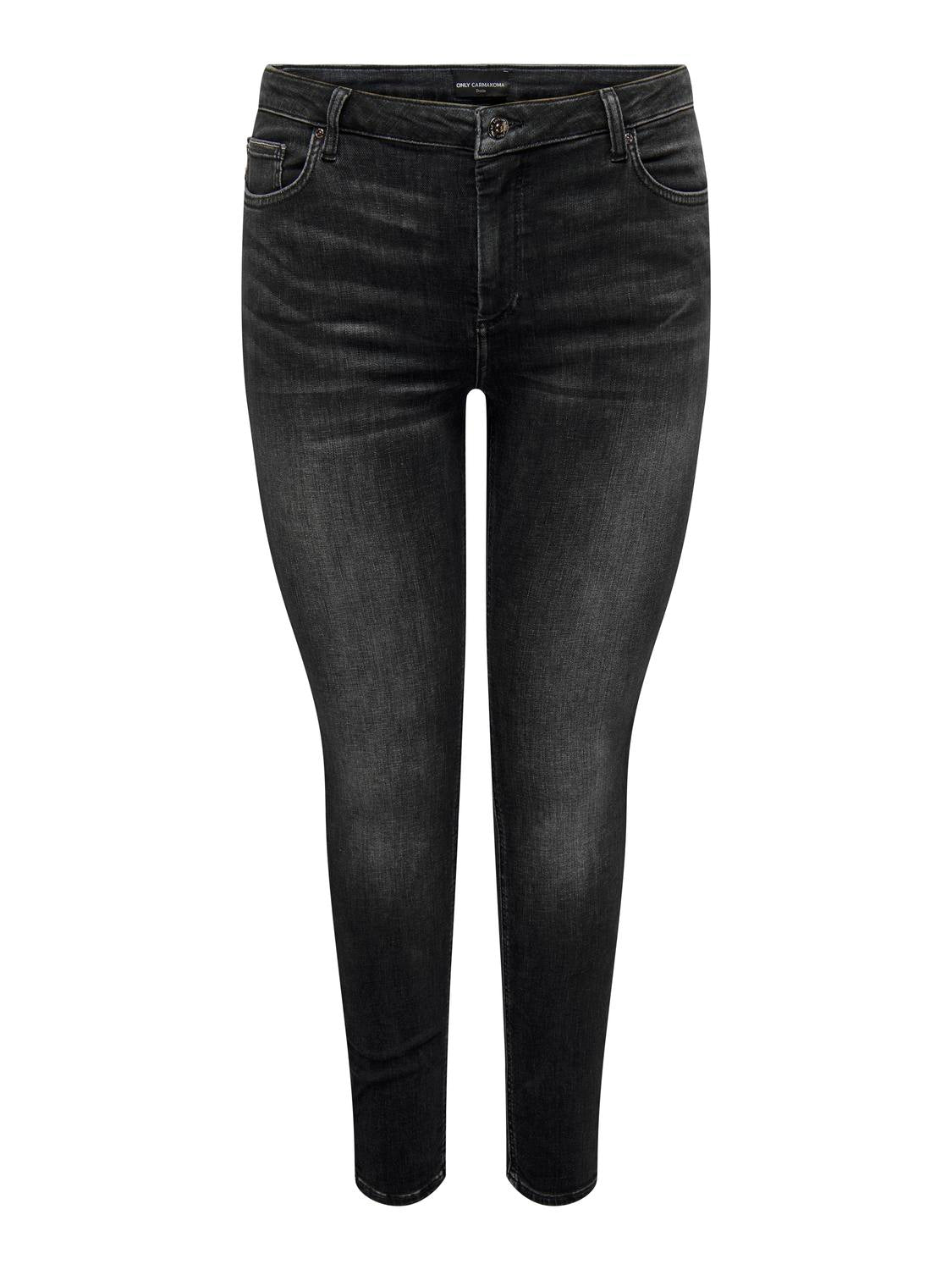 ONLY Carmakoma CARWILLY REG SKINNY | Washed Black Jeans