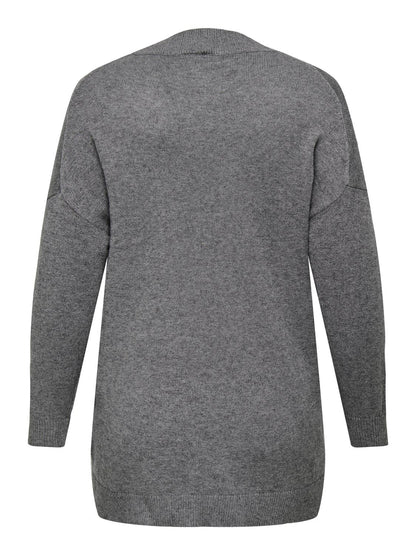 ONLY Carmakoma CARESLY LS BUTTON CARDIGAN | Chocolate Torte Melange