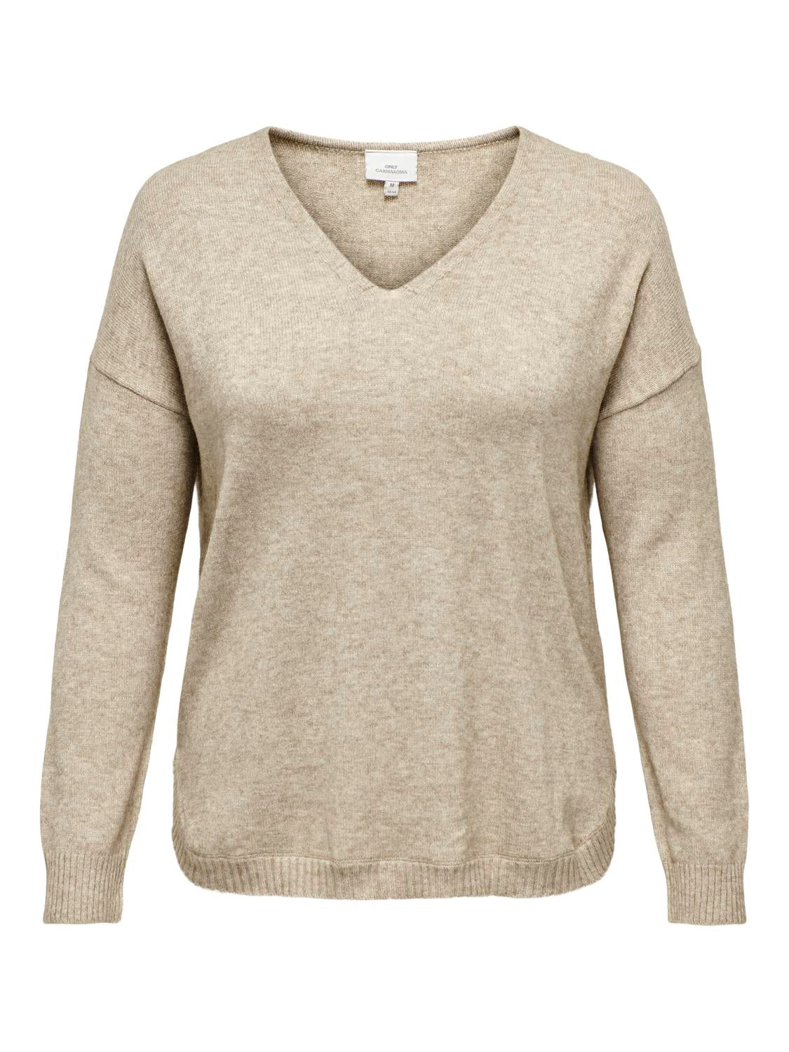 ONLY Carmakoma CARMARGARETA LS PULLOVER | Beige Melange