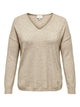 ONLY Carmakoma CARMARGARETA LS PULLOVER | Beige Melange