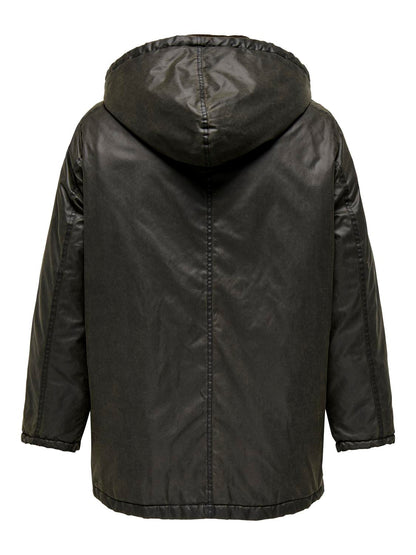 ONLY Carmakoma CARMOUNTAIN HOOD WASHED JACKET | Peat Chocolate brown