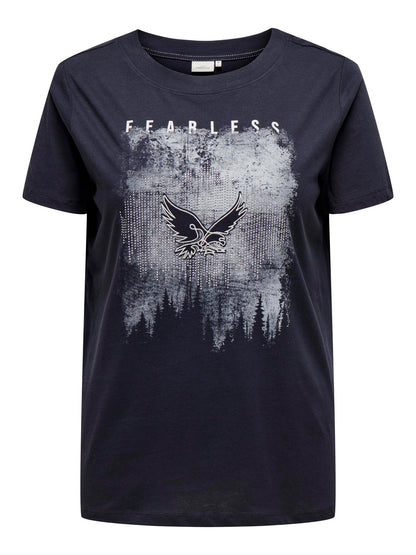 ONLY Carmakoma Night Sky FEARLESS T-Shirt CARLUCKY LIFE REG S/S TOP JRS BF