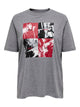 ONLY Carmakoma Magnet MELANGE + ROCK REBEL PRINT T-Shirt CARJIMINA LIFE 2/4 BOXY TEE JRS