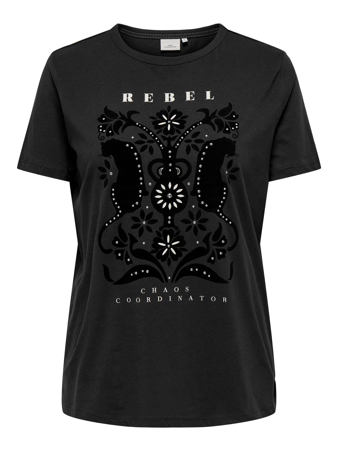 ONLY Carmakoma Phantom REBEL W PEARLS T-Shirt CARMIKO LIFE SS REG TEE JRS