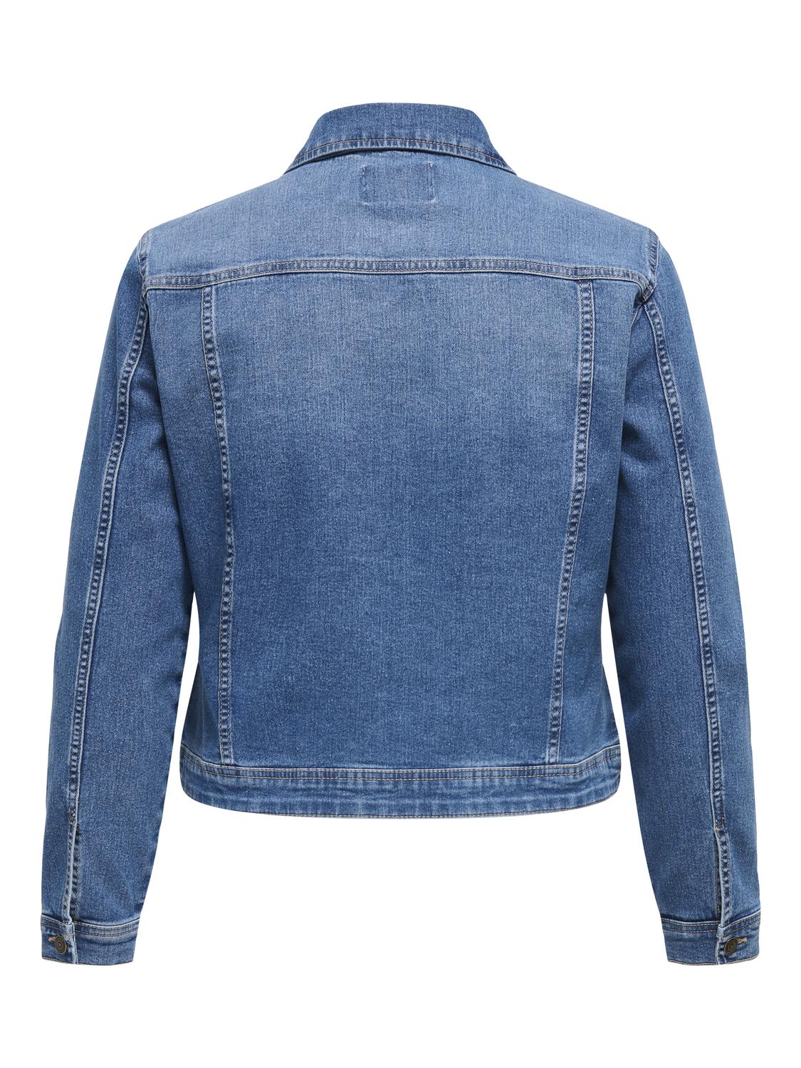 ONLY Carmakoma Medium Blue Denim Jacket CARWESPA ZIP DENIM JACKET MBD DNM PIM528