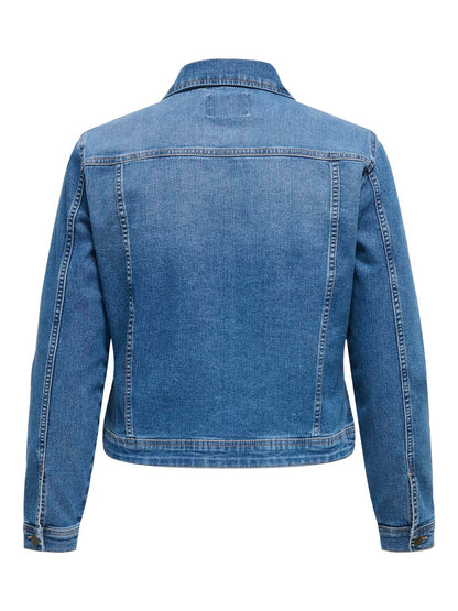 ONLY Carmakoma Medium Blue Denim Jacket CARWESPA ZIP DENIM JACKET MBD DNM PIM528