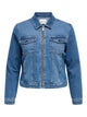 ONLY Carmakoma Medium Blue Denim Jacket CARWESPA ZIP DENIM JACKET MBD DNM PIM528