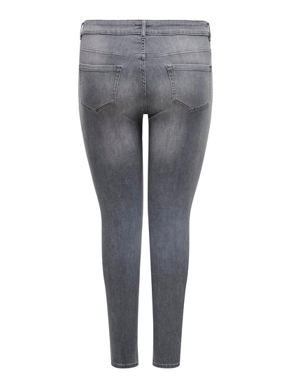 ONLY Carmakoma Dark Grey Denim Jeans CARWILLY RHINESTONE REG SK TAI