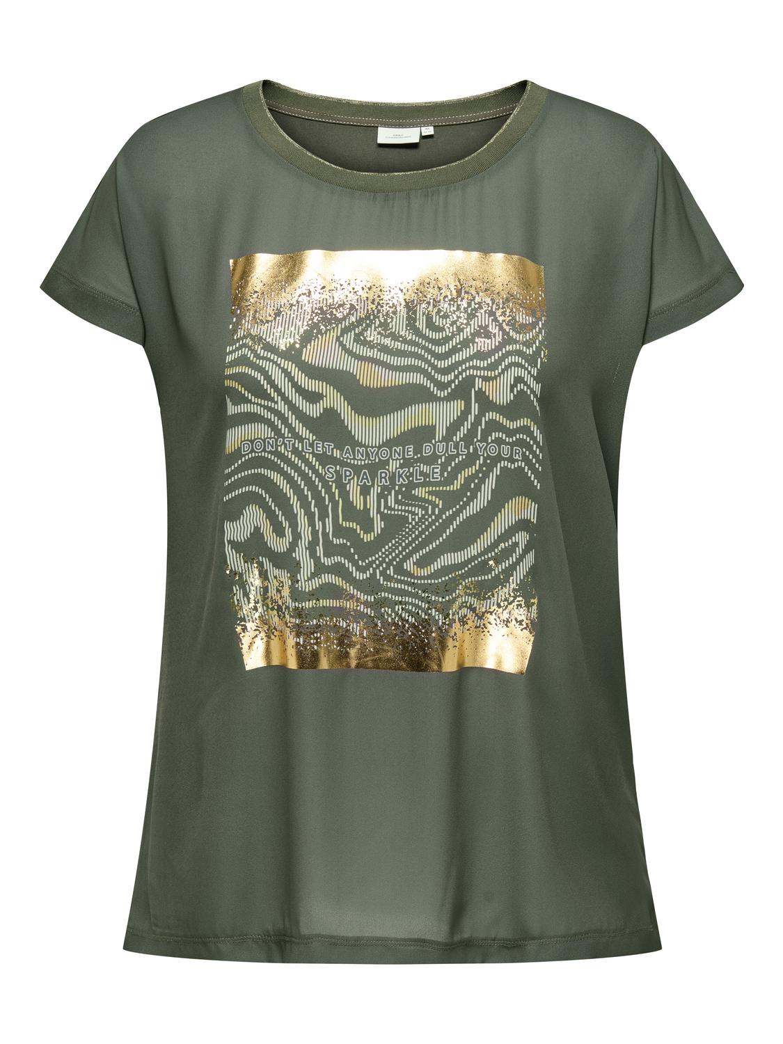ONLY Carmakoma Kambaba Dont let anyone dull your sparkle T-Shirt CARKETTY LIFE SS MIX LUREX TEE JRS