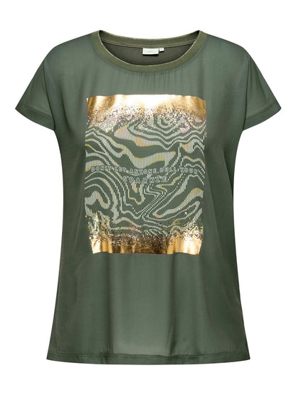 ONLY Carmakoma Kambaba Dont let anyone dull your sparkle T-Shirt CARKETTY LIFE SS MIX LUREX TEE JRS