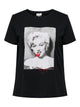 ONLY Carmakoma Black Marilyn w. lolli pop T-Shirt CARNEWMARILYN SS REG TEE LCS JRS