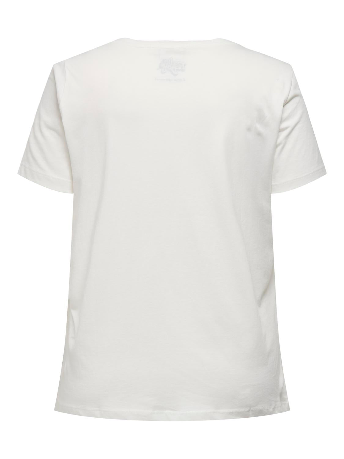 ONLY Carmakoma Cloud Dancer MARILYN MONROE T-Shirt CARNEWMARILYN SS REG TEE LCS JRS