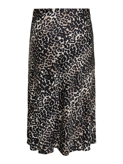 ONLY Carmakoma CARDOMINA Satin Calf Skirt | White Pepper LEO SKIN