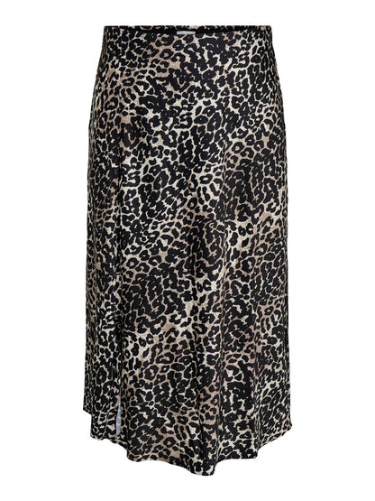 ONLY Carmakoma CARDOMINA Satin Calf Skirt | White Pepper LEO SKIN