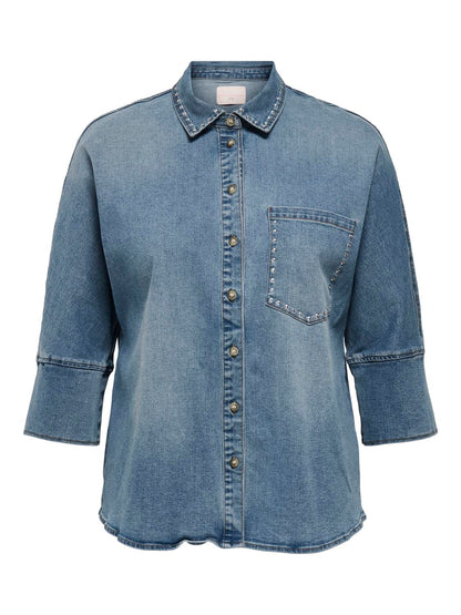 ONLY Carmakoma CARGRACE Shirt | Medium Blue Denim