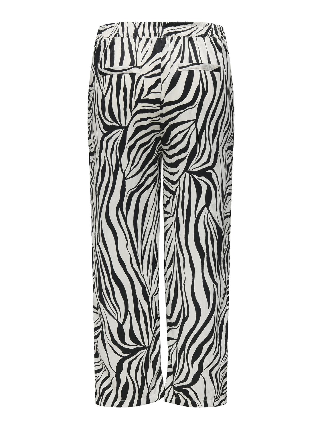 ONLY Carmakoma CARYAVA Straight Pants | Pumice Stone Zebra