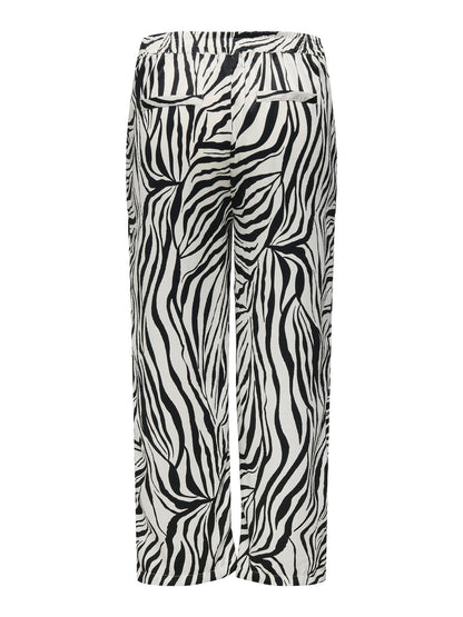 ONLY Carmakoma CARYAVA Straight Pants | Pumice Stone Zebra