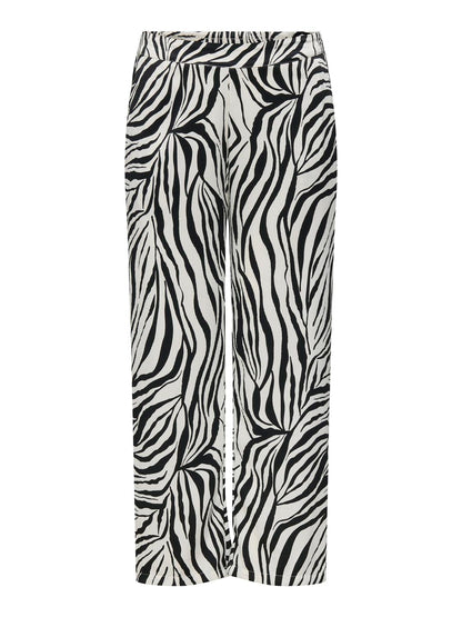 ONLY Carmakoma CARYAVA Straight Pants | Pumice Stone Zebra