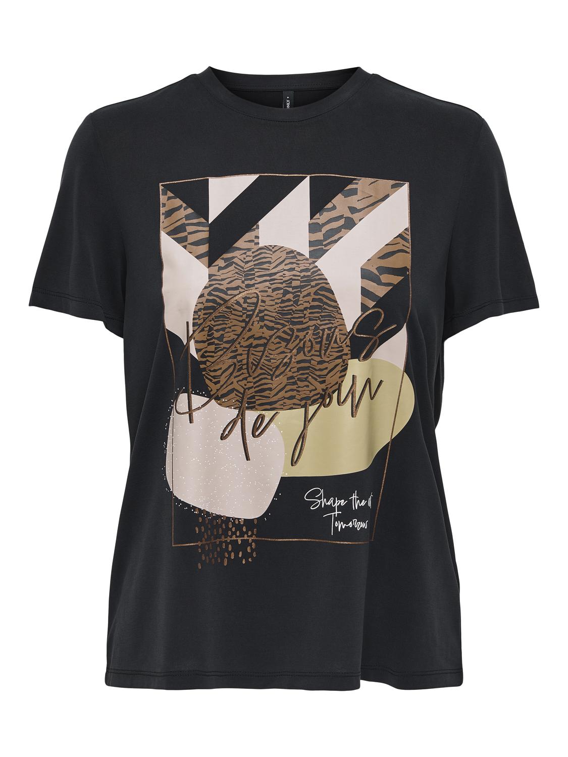 ONLY Carmakoma Black Bisous Top CARFREE S/S ATELIER TOP JRS