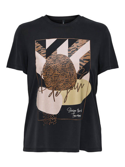 ONLY Carmakoma Black Bisous Top CARFREE S/S ATELIER TOP JRS