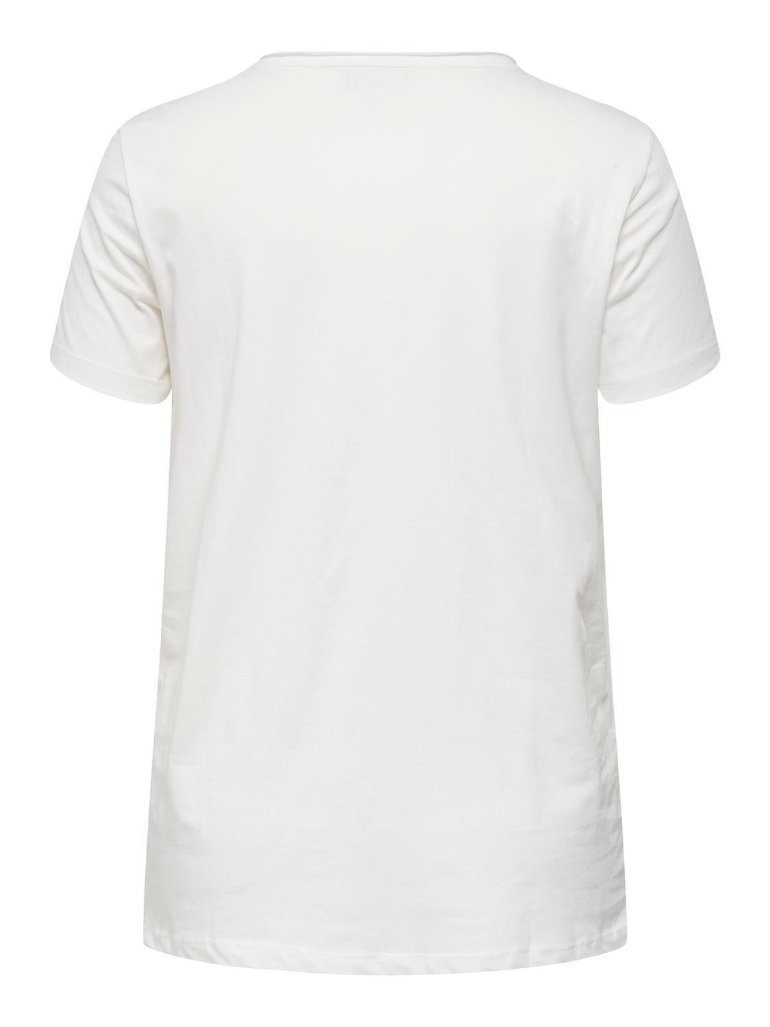 ONLY Carmakoma Cloud Dancer MIAMI BEACH T-Shirt CARARNA LIFE SS REG TEE JRS