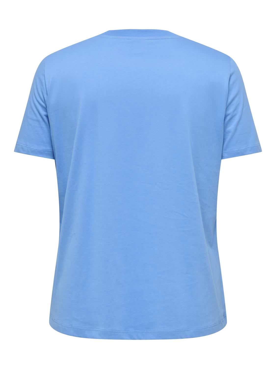 ONLY Carmakoma Azure Blue The Club T-Shirt CARSEBBE 2/4 JEANS TEE JRS