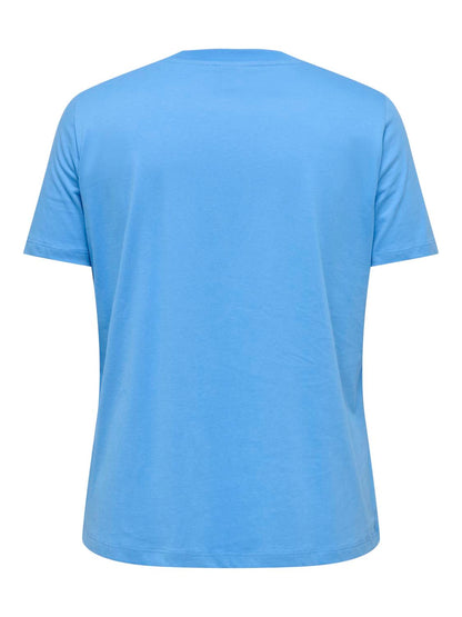 ONLY Carmakoma Azure Blue The Club T-Shirt CARSEBBE 2/4 JEANS TEE JRS