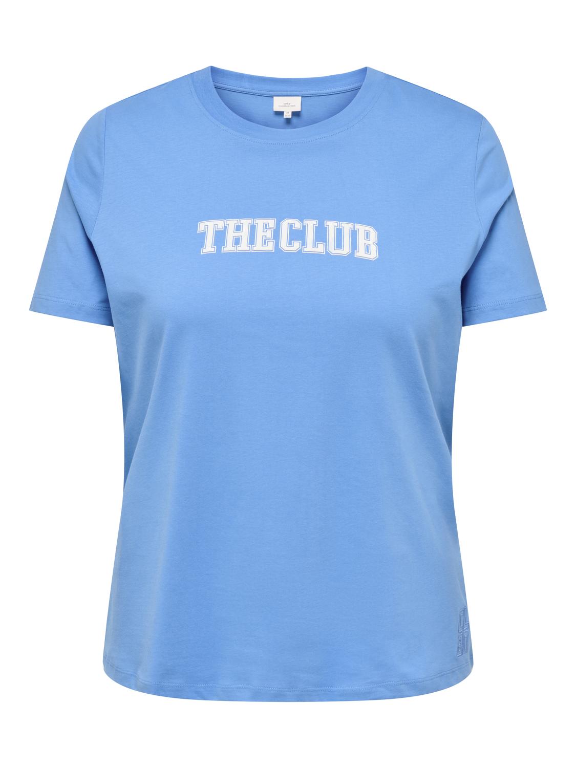 ONLY Carmakoma Azure Blue The Club T-Shirt CARSEBBE 2/4 JEANS TEE JRS