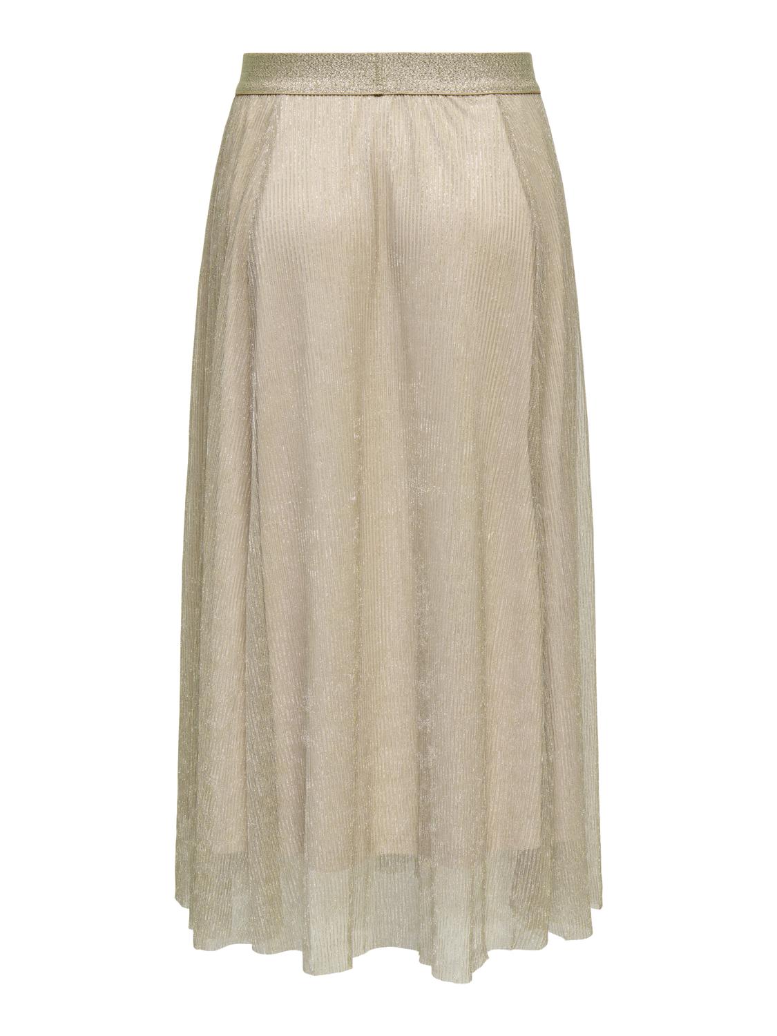 ONLY Carmakoma CARTINGA Shine Skirt | Peyote Silver Glitter