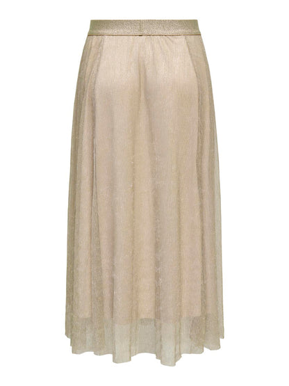 ONLY Carmakoma CARTINGA Shine Skirt | Peyote Silver Glitter