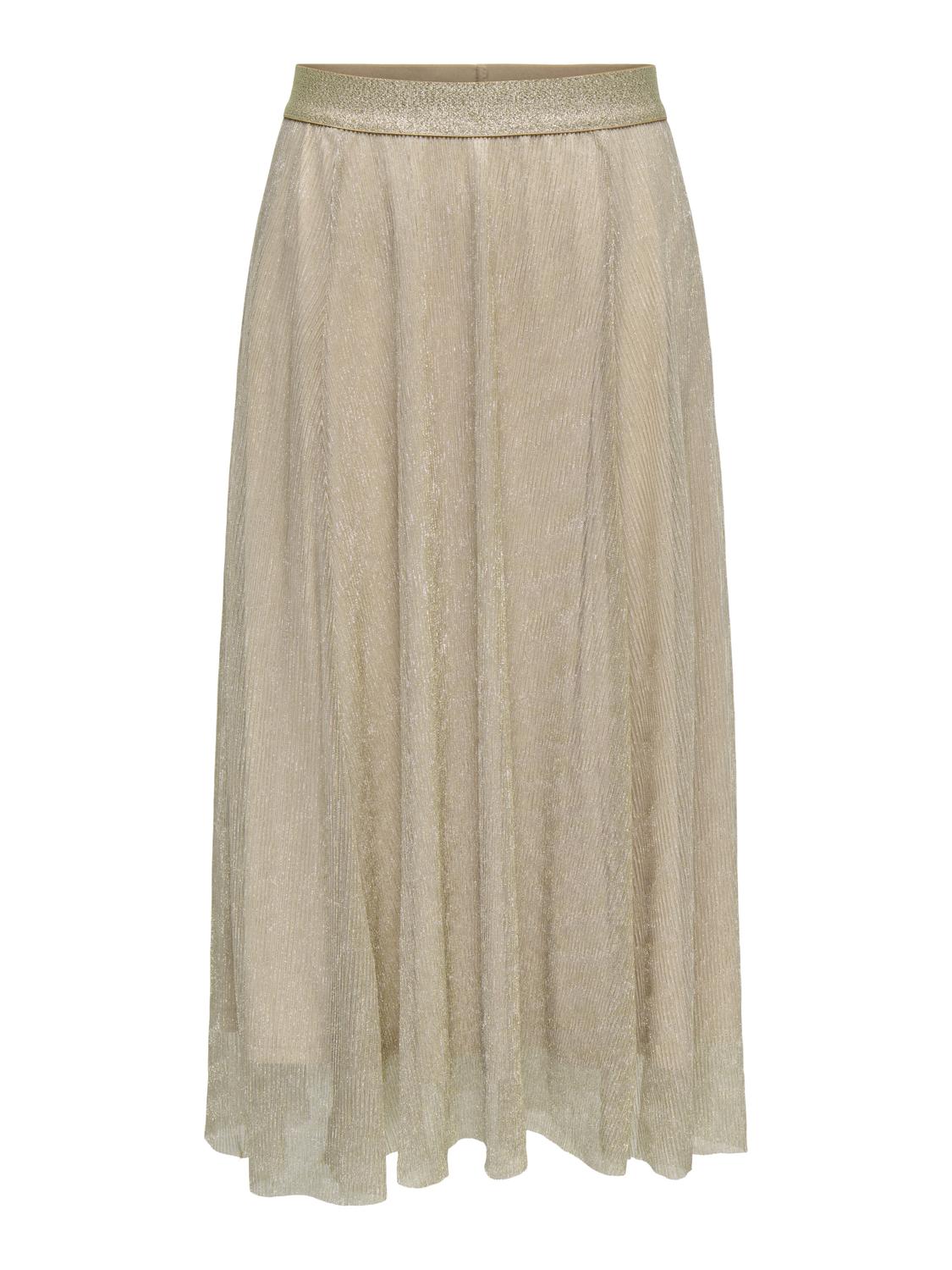 ONLY Carmakoma CARTINGA Shine Skirt | Peyote Silver Glitter