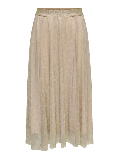 ONLY Carmakoma CARTINGA Shine Skirt | Peyote Silver Glitter