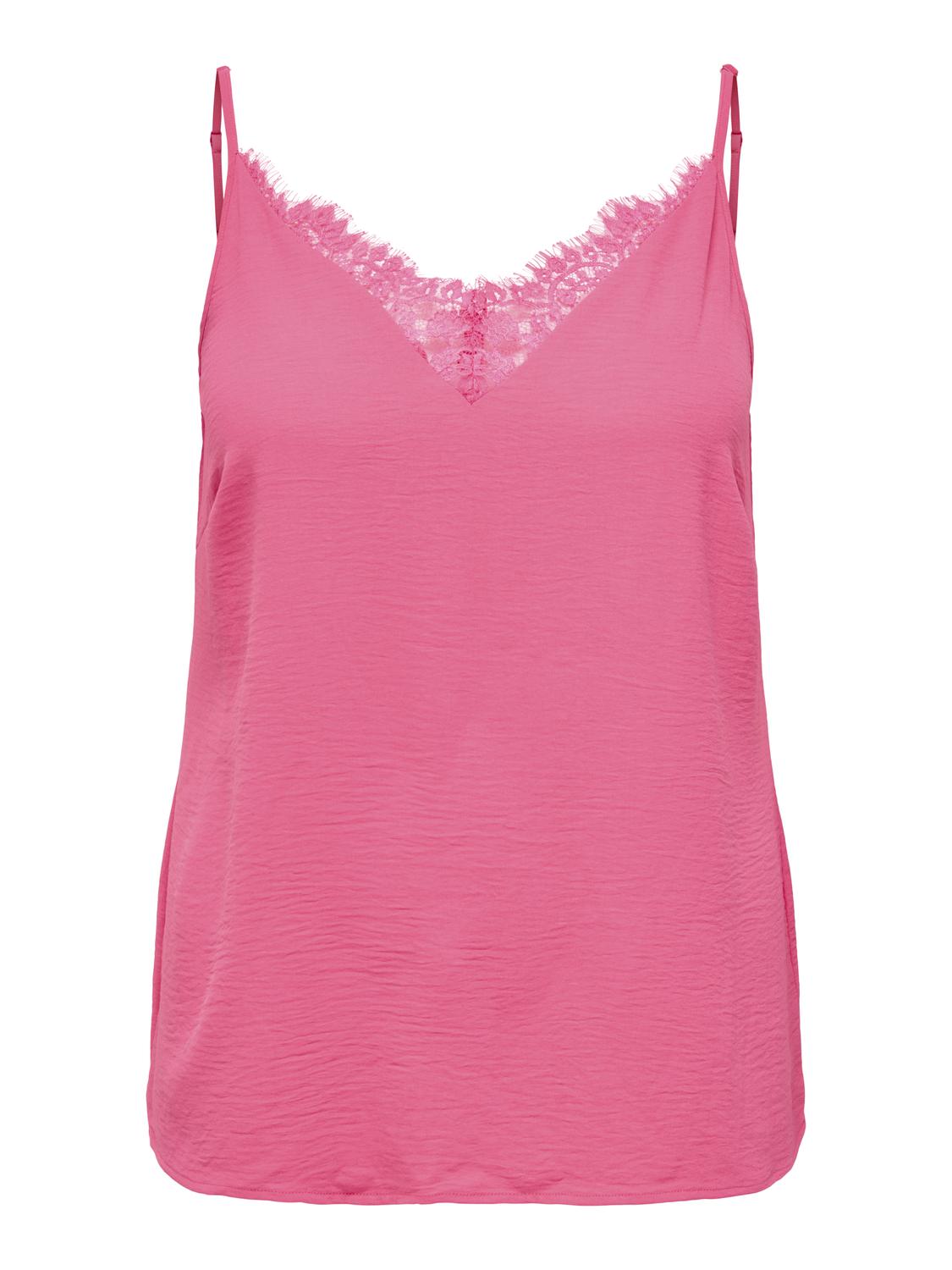 ONLY Carmakoma CARMETTA Lace Singlet | Camellia Rose