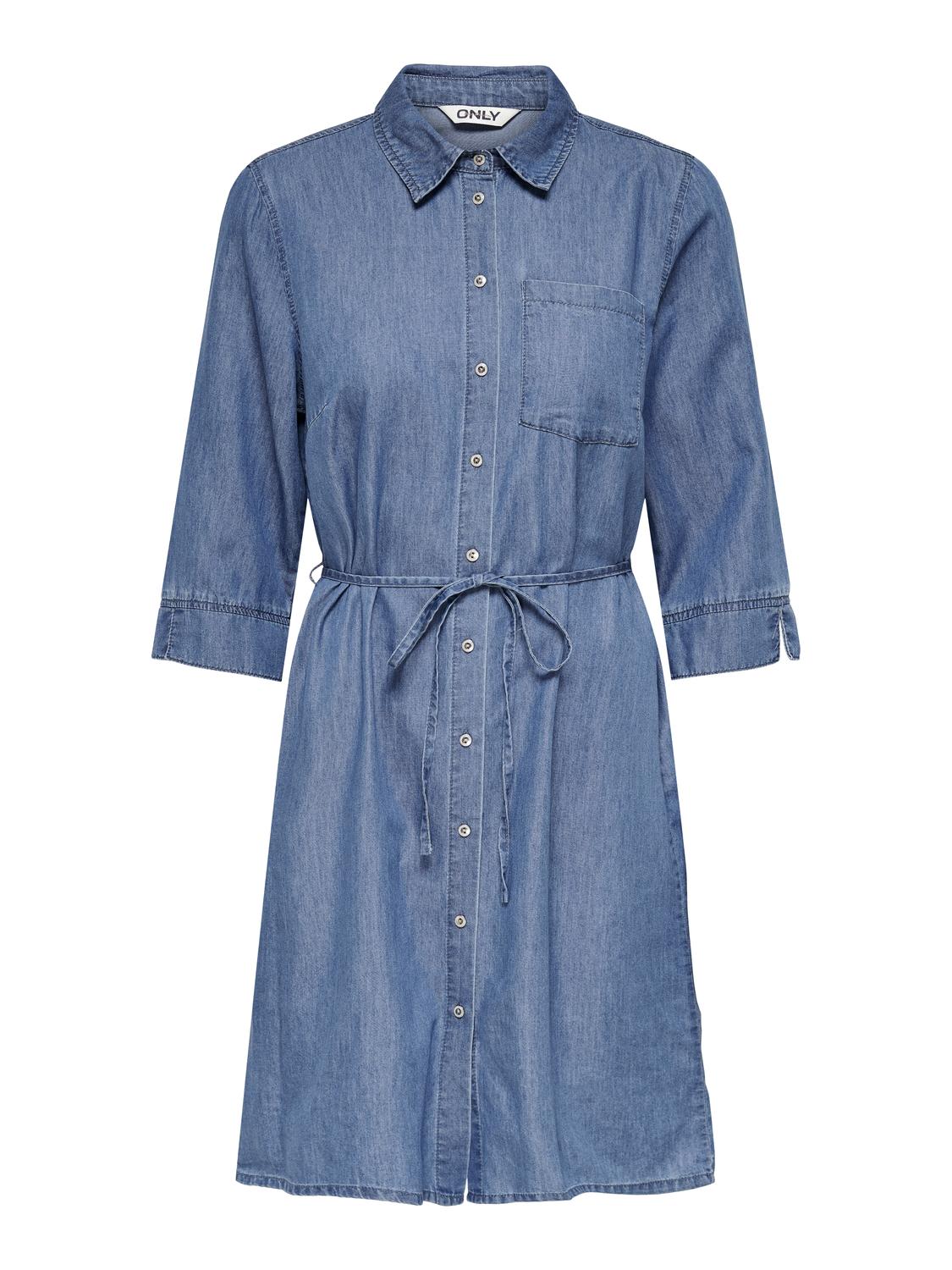 ONLY Carmakoma CARBEA Skjortekjole | Medium Blue Denim