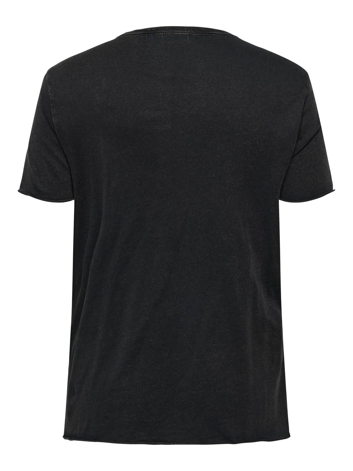 ONLY Carmakoma Black Born Again T-Shirt CARMIKO LIFE WASHED SS REG TEE JRS