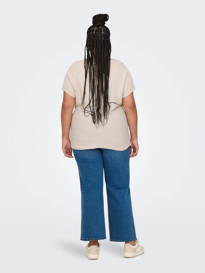 ONLY Carmakoma CARADALINE S/S PULLOVER KNT | Pumice Stone