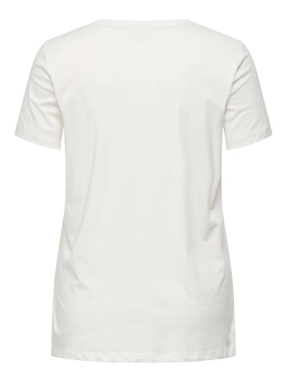 ONLY Carmakoma CARBOOSTERY Tee | Cloud Dancer Leo heart