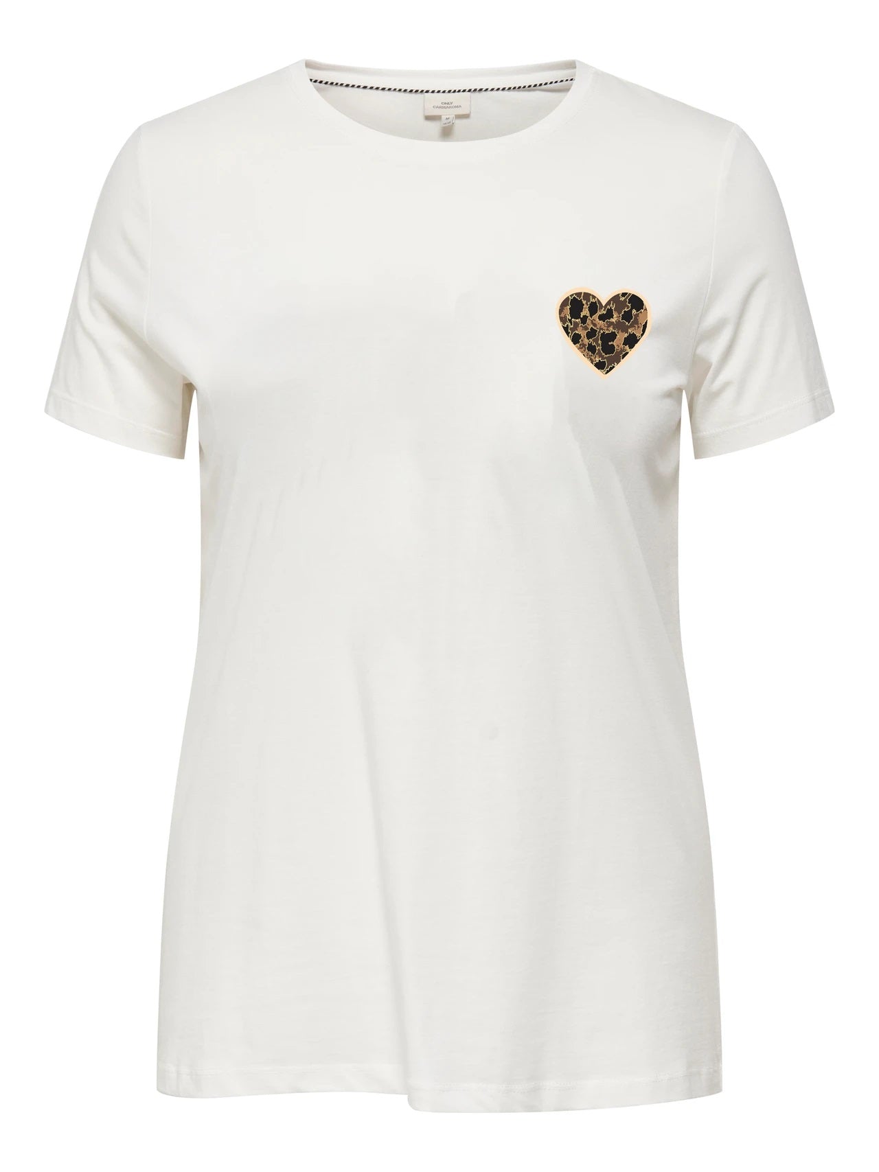 hvid t-shirt ONLY Carmakoma CARBOOSTERY Tee Cloud Dancer Leo heart